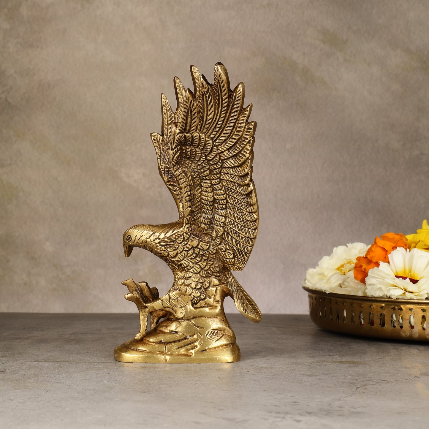 Brass Vastu Eagle with Open Feathers - 7.5" fengshui