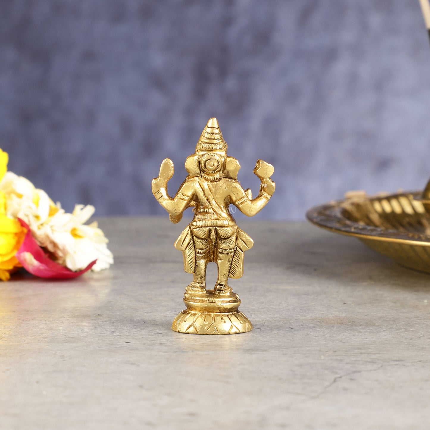 Brass standing ganesha miniature idol 3 inch