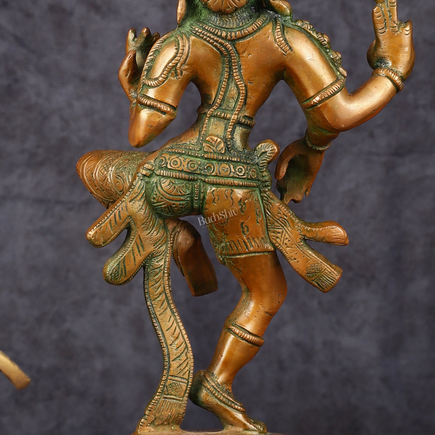 Handcrafted Brass Ardhanarishvara Statue - 12" Antique Bronze Finish