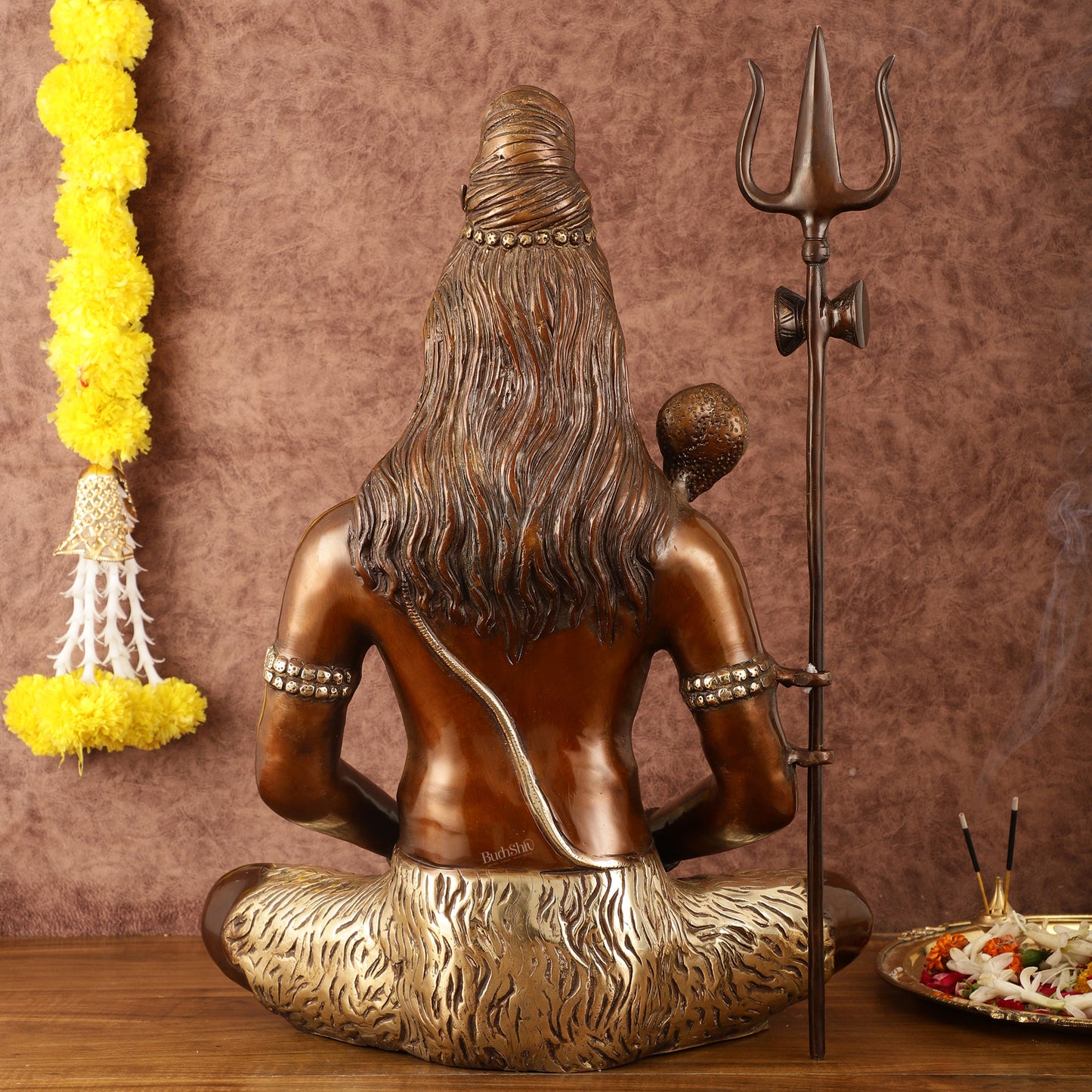 Exquisite 20 Inch Brass Lord Shiva Idol - Meditative Posture