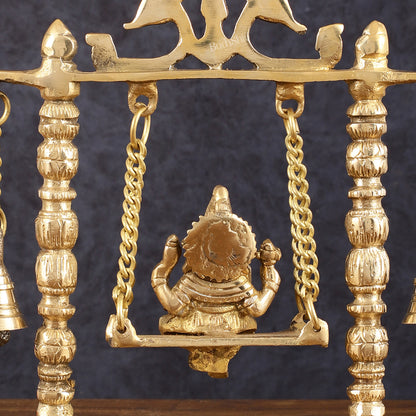 Pure Brass Ganesh Swing Idol - 10" Height