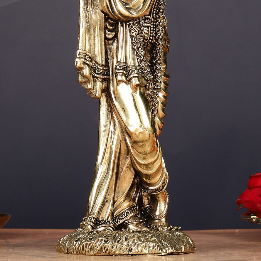 Superfine Brass Lord Krishna Intricate Idol 10"