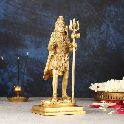 Pure Brass Standing Lord Shiva Statue - 8.5"