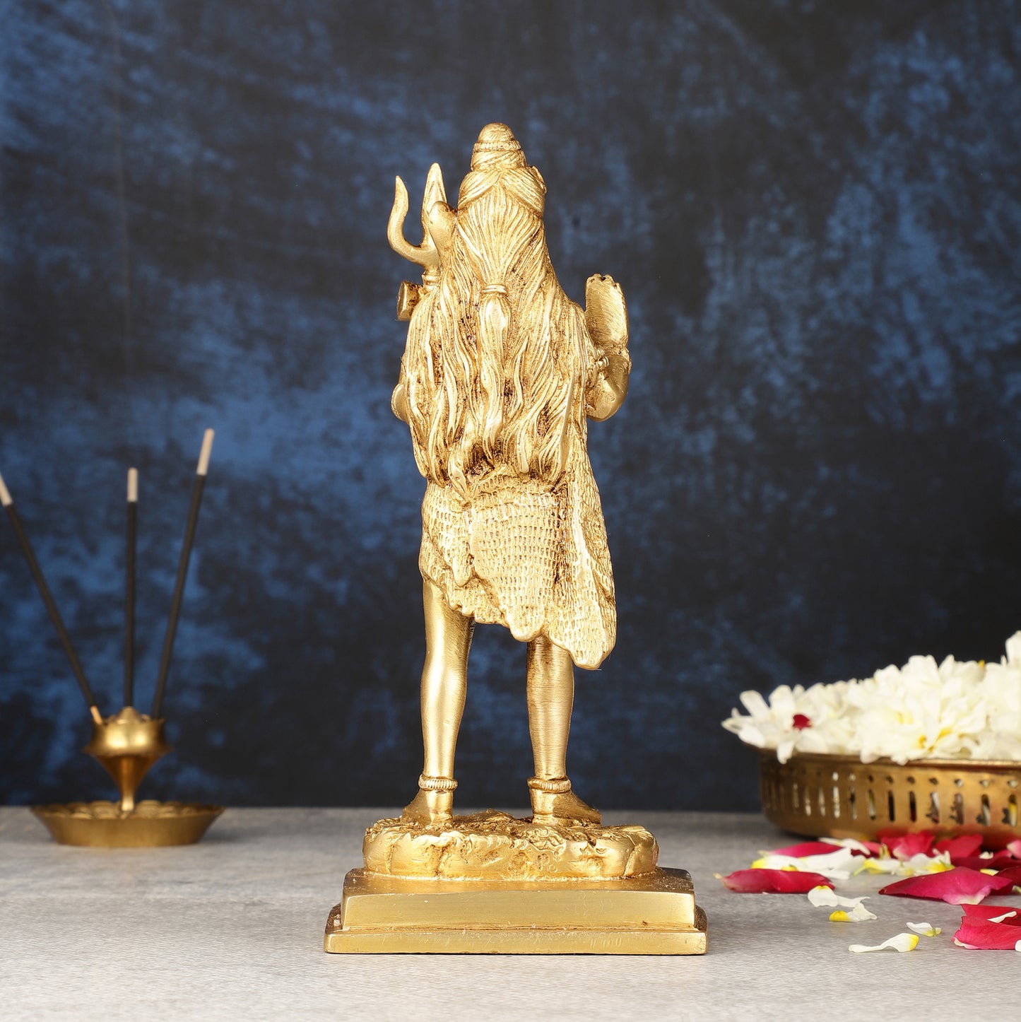 Pure Brass Standing Lord Shiva Statue - 8.5"