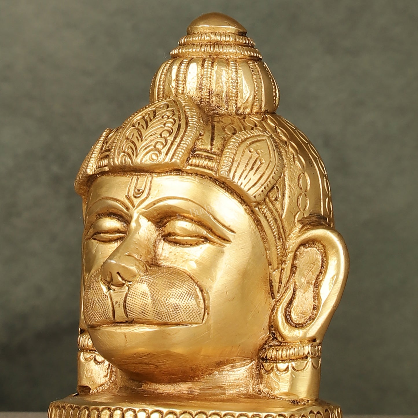 Pure Brass Hanuman Face Idol Table Accent 5.5 "