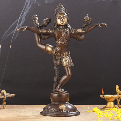 Brass Yogeshwar Dancing Shiva Idol - 14 inch