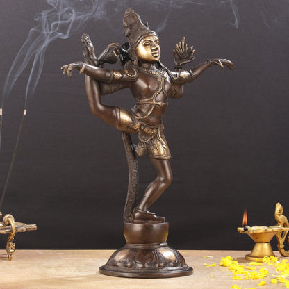 Brass Yogeshwar Dancing Shiva Idol - 14 inch