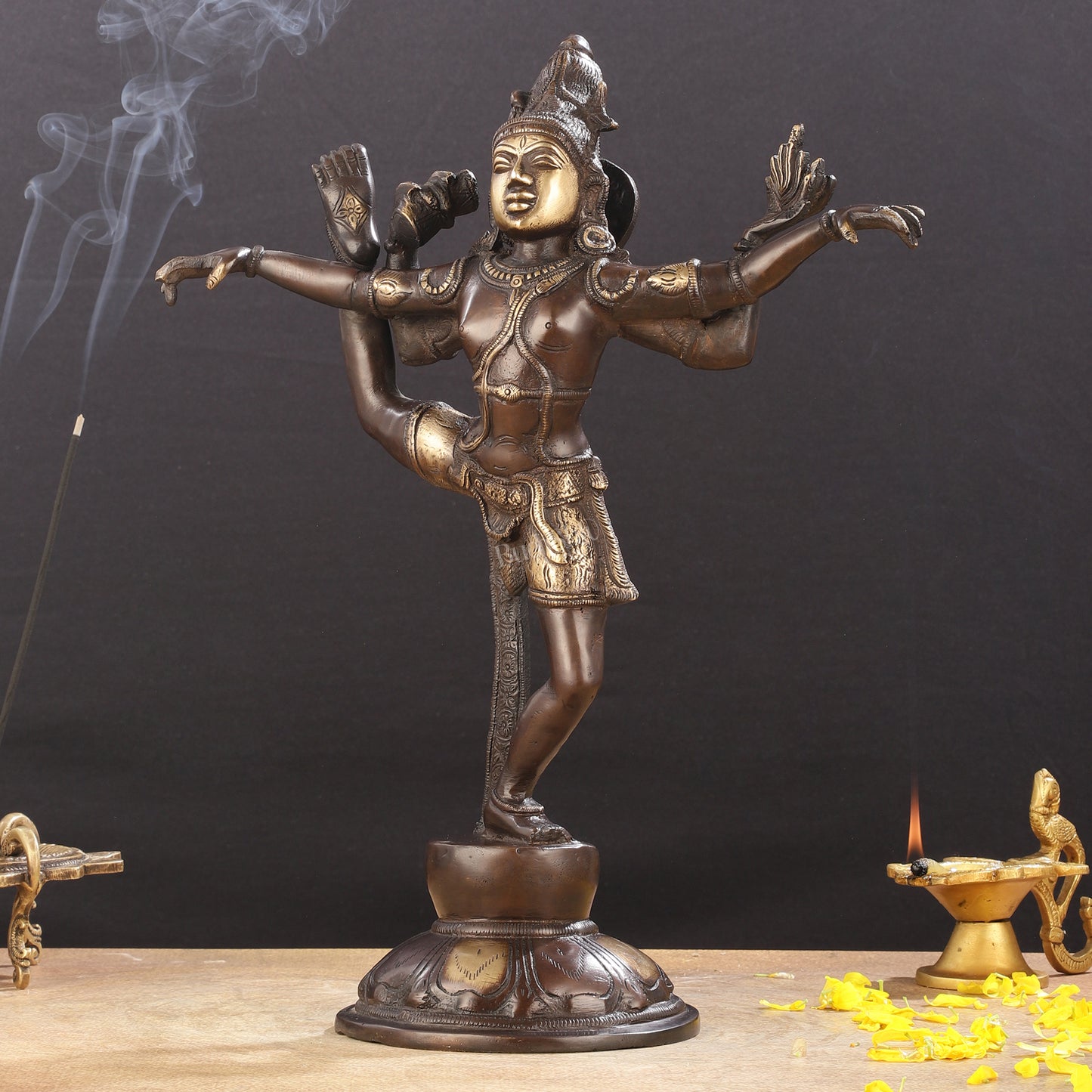 Brass Yogeshwar Dancing Shiva Idol - 14 inch