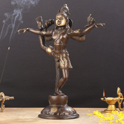 Brass Yogeshwar Dancing Shiva Idol - 14 inch