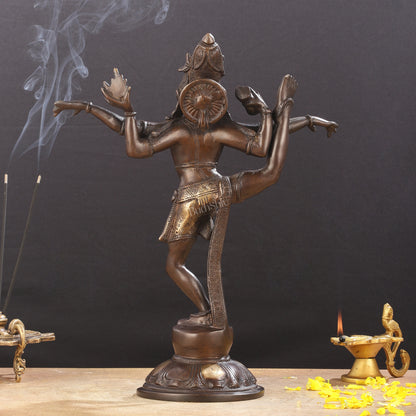 Brass Yogeshwar Dancing Shiva Idol - 14 inch