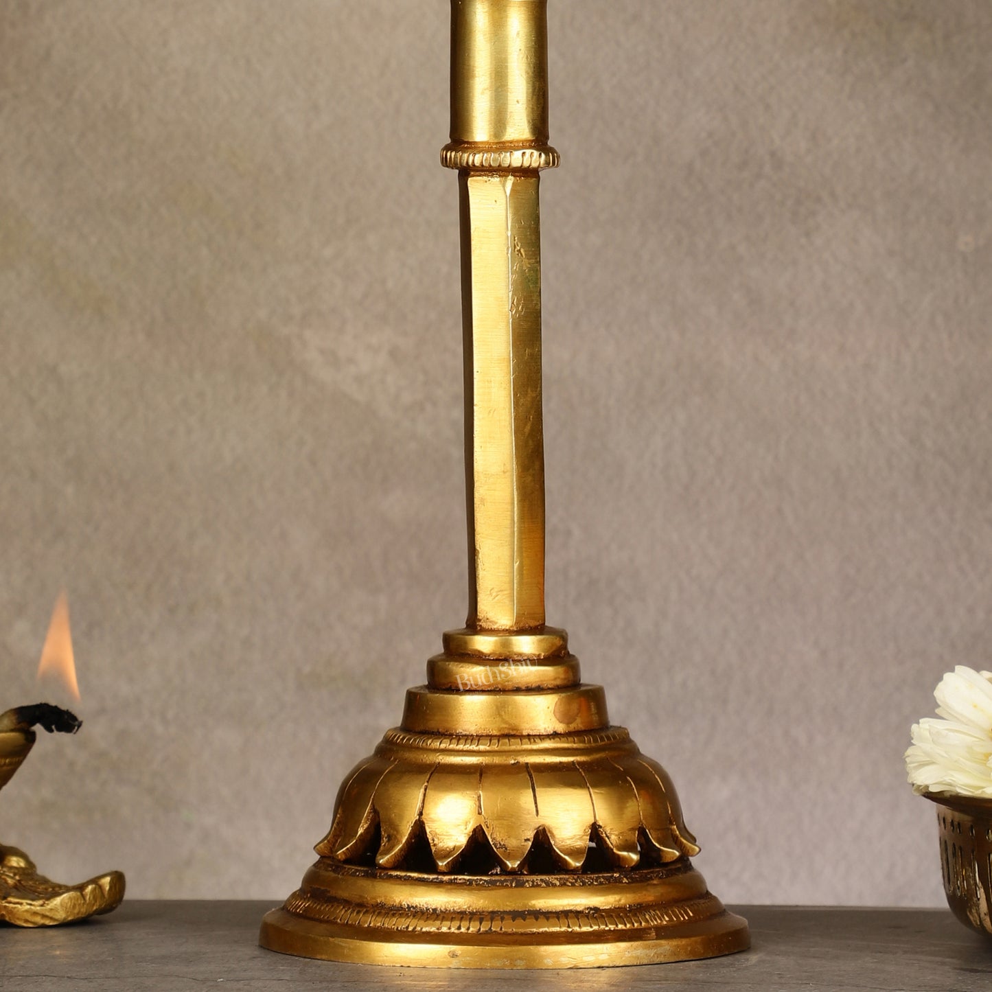 Brass Lord Shiva Trishul Standing Accent - 13.5"