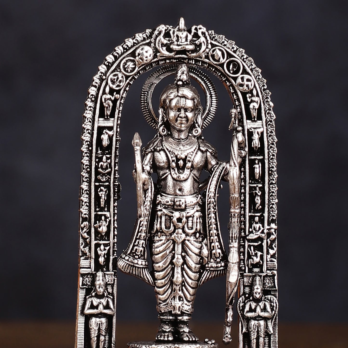 Pure Brass Intricate Silver Plated Ram Lalla Idol - 4" Tall