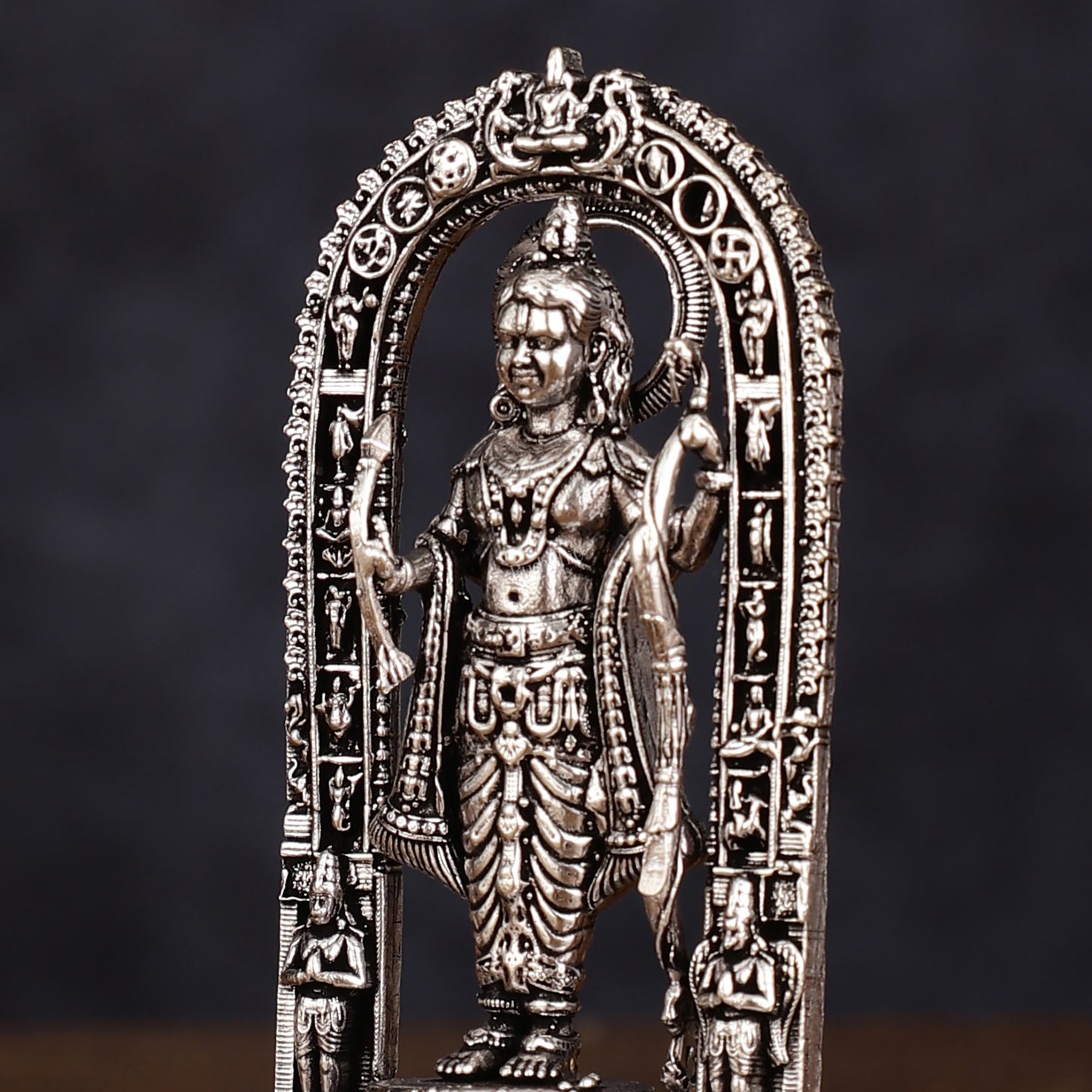 Pure Brass Intricate Silver Plated Ram Lalla Idol - 4" Tall