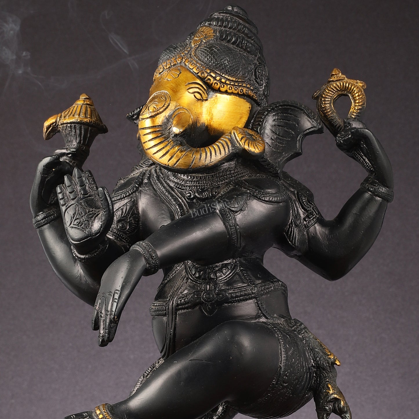 Brass Superfine Dancing Ganesha Statue - 20-Inch