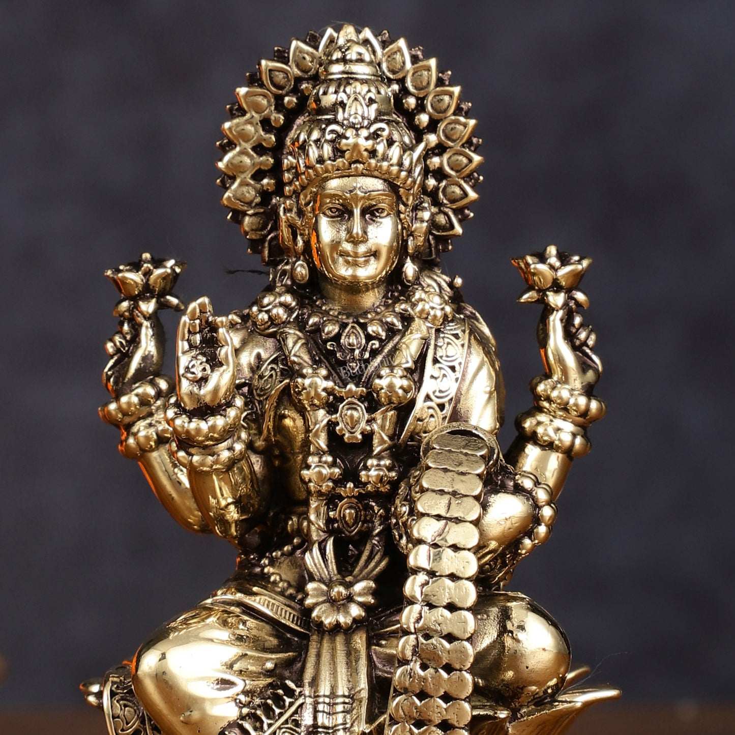 Brass Superfine Lakshmi Idol - 4 Inch