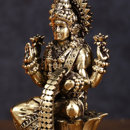 Brass Superfine Lakshmi Idol - 4 Inch