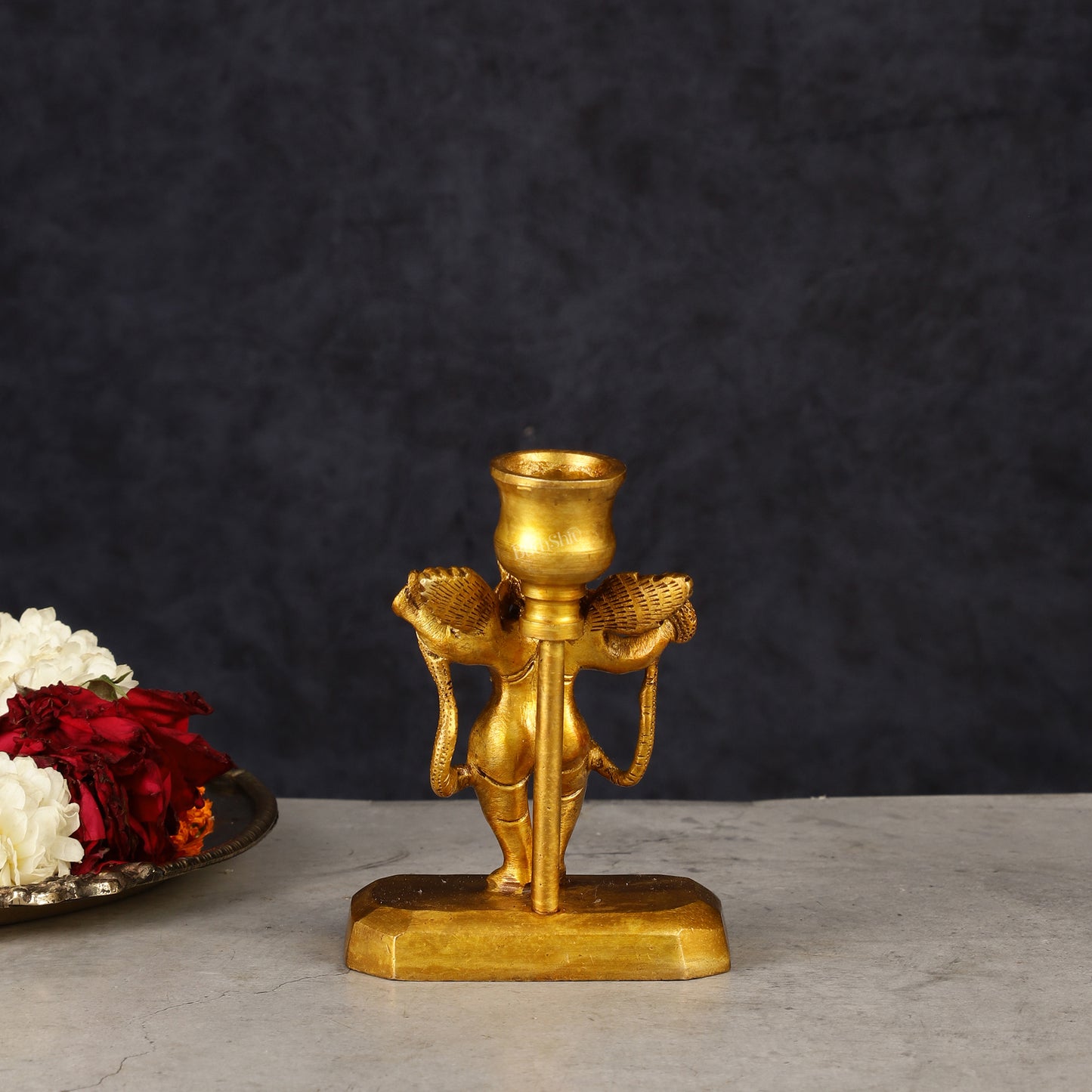 Pure Brass Baby Angel Candle Stand 4.5"