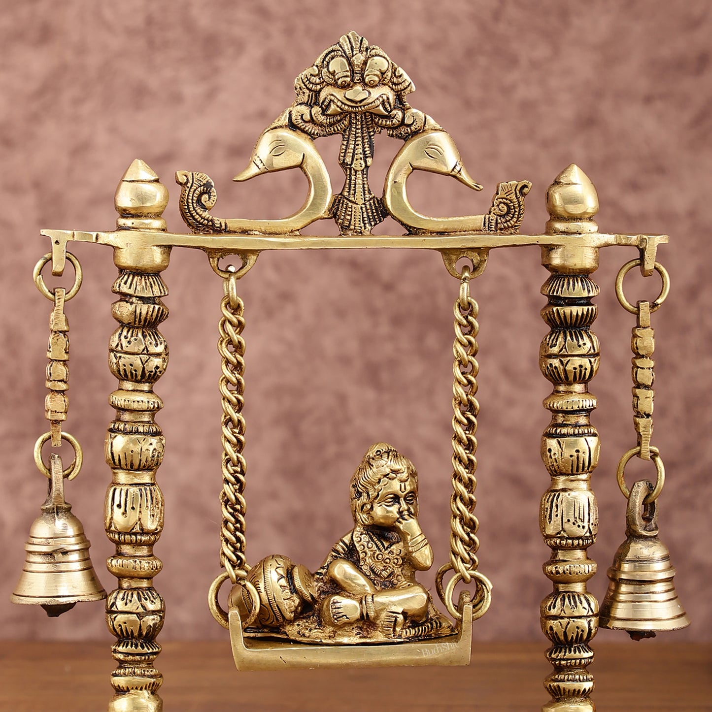 Pure Brass Makhan Chor Swing Hanging Bells | 10 Inch |