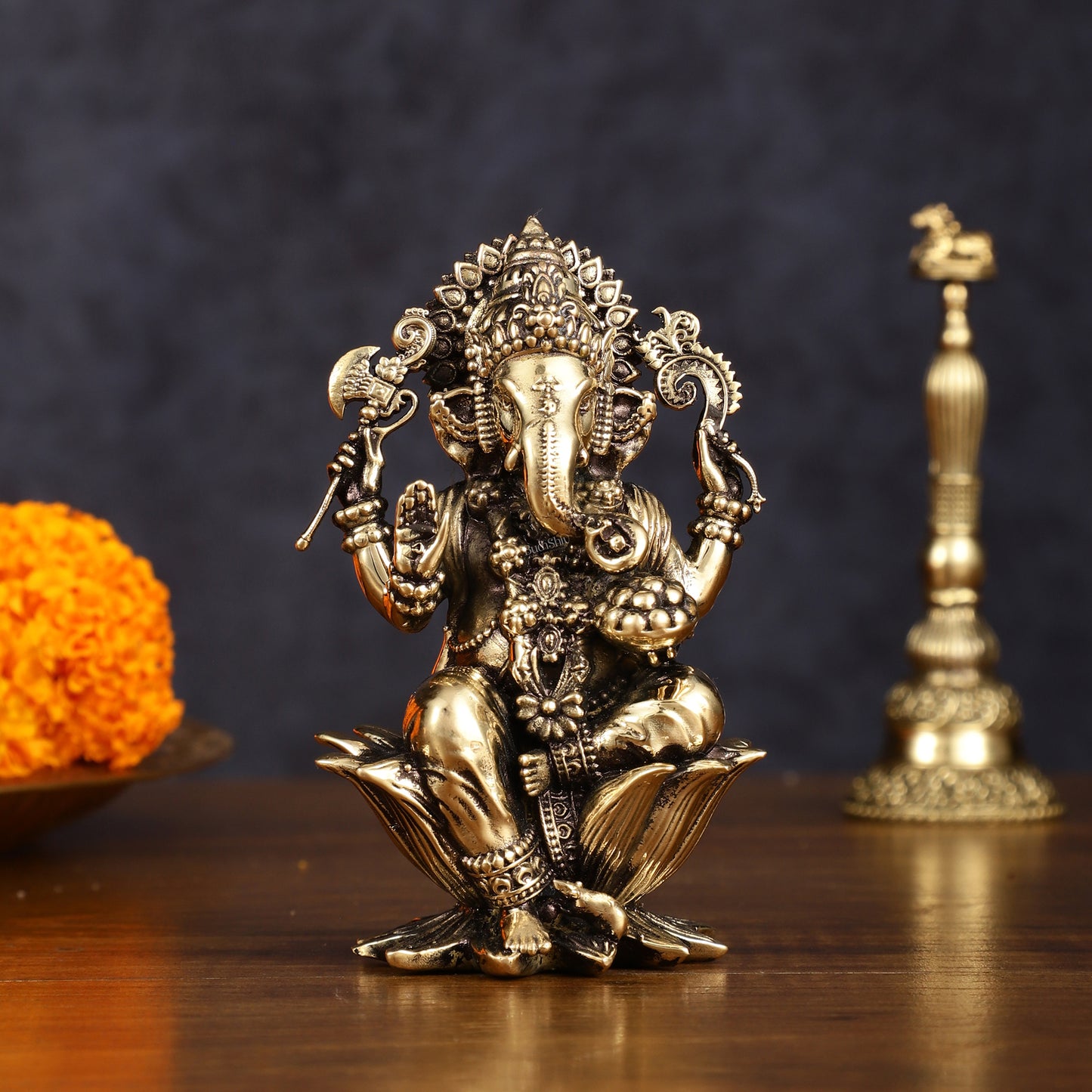 Brass Superfine Ganesh Idol - 4 Inch