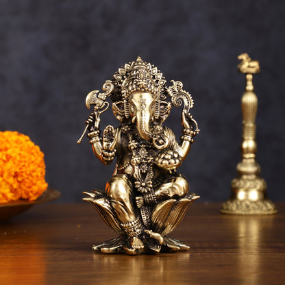 Brass Superfine Ganesh Idol - 4 Inch