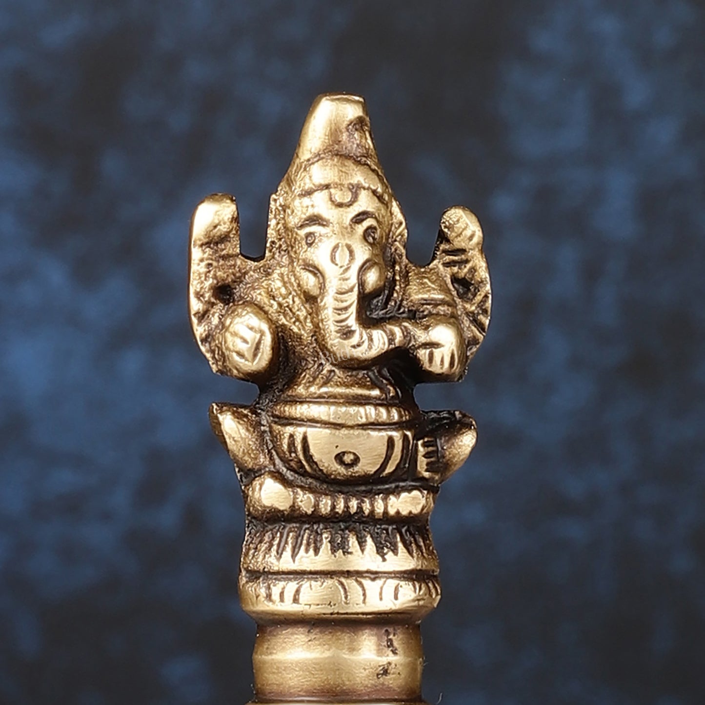 Antique Brass Ganapati Hand Bell for Pooja | Height 6 inch