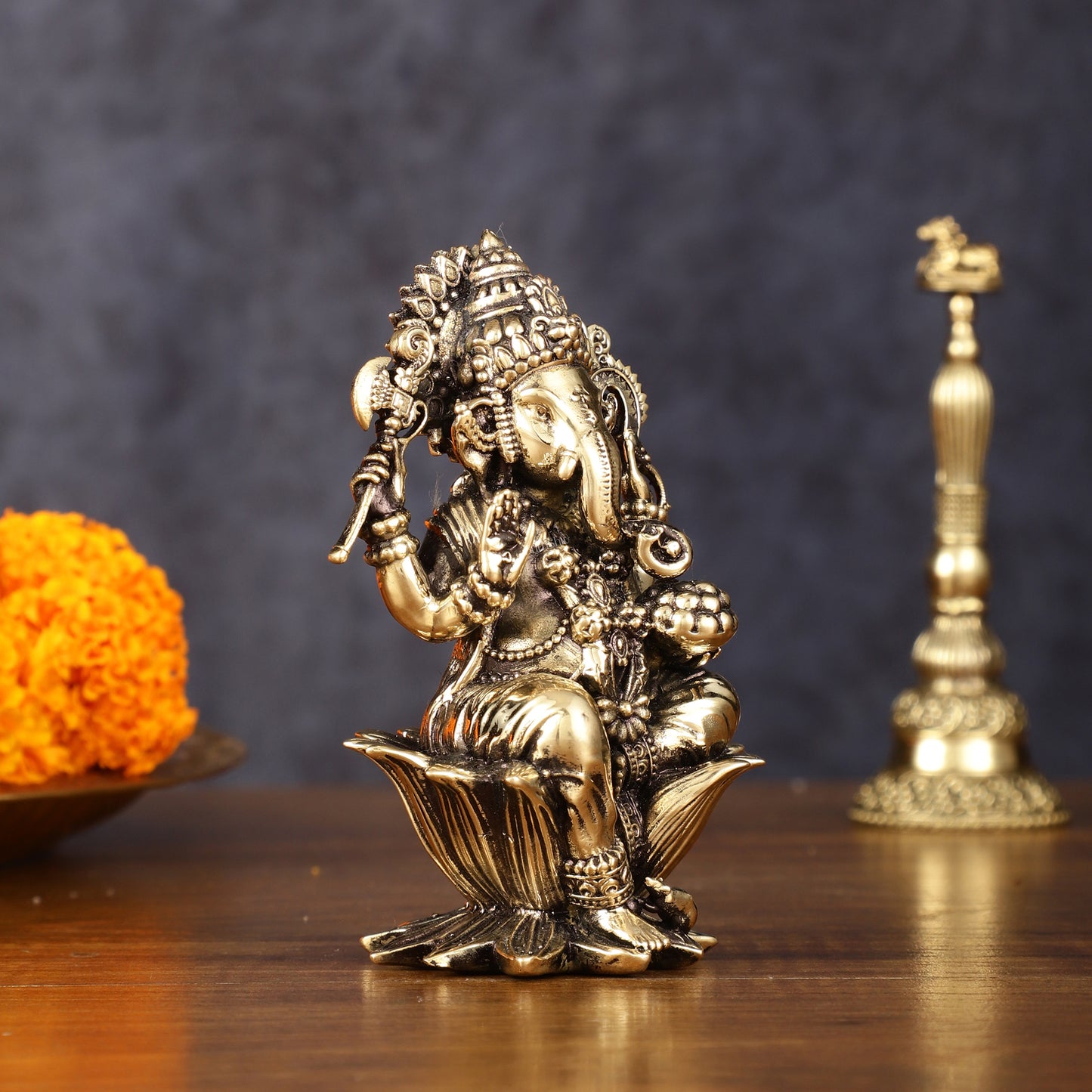 Brass Superfine Ganesh Idol - 4 Inch