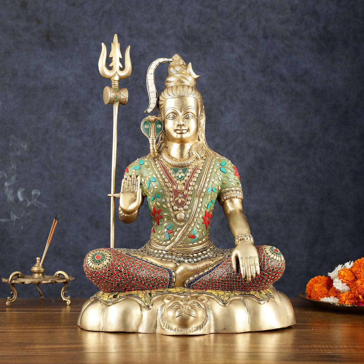 Brass Shiva Statue 20 inch Stonework