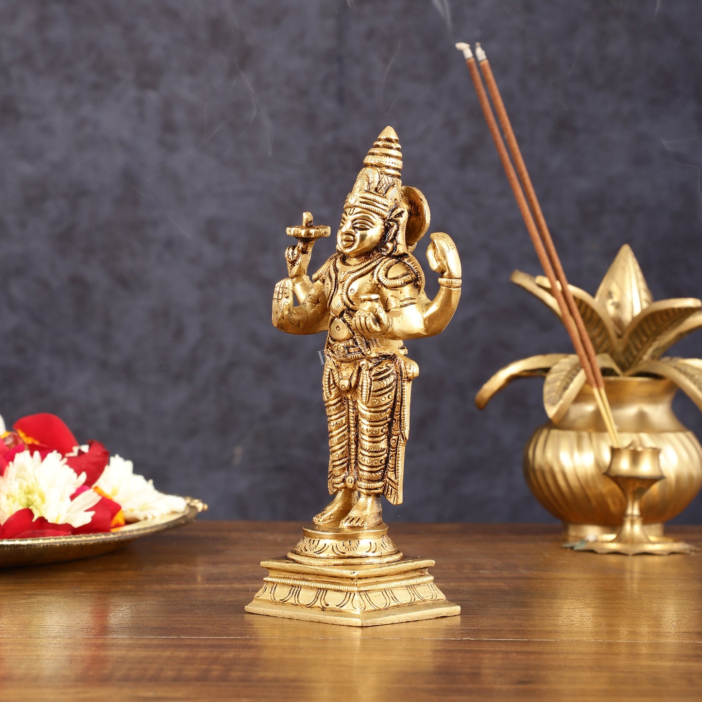 Pure Brass Superfine Dhanvantari Idol - 6.5" Height