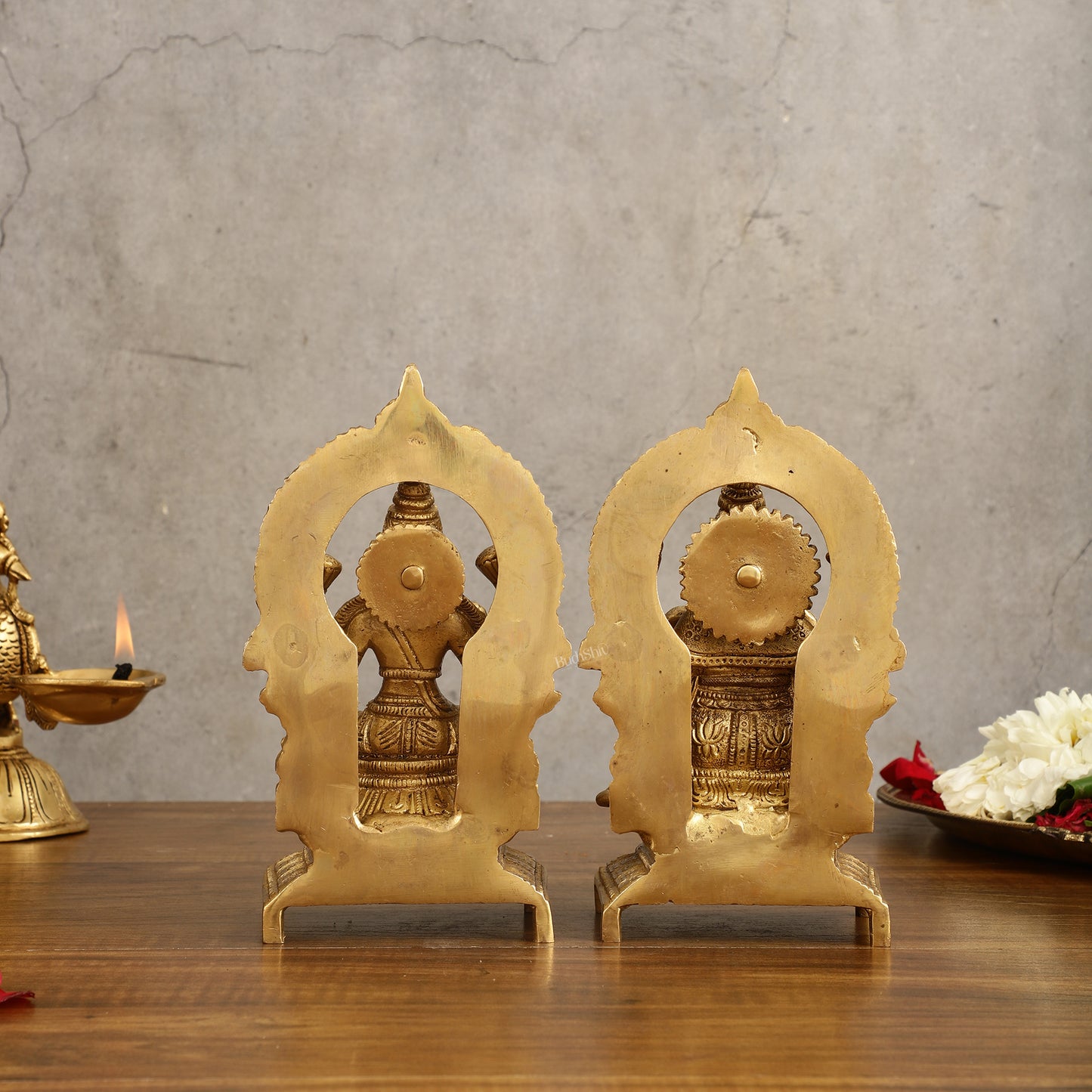 Brass Ganesha Lakshmi 7.5"