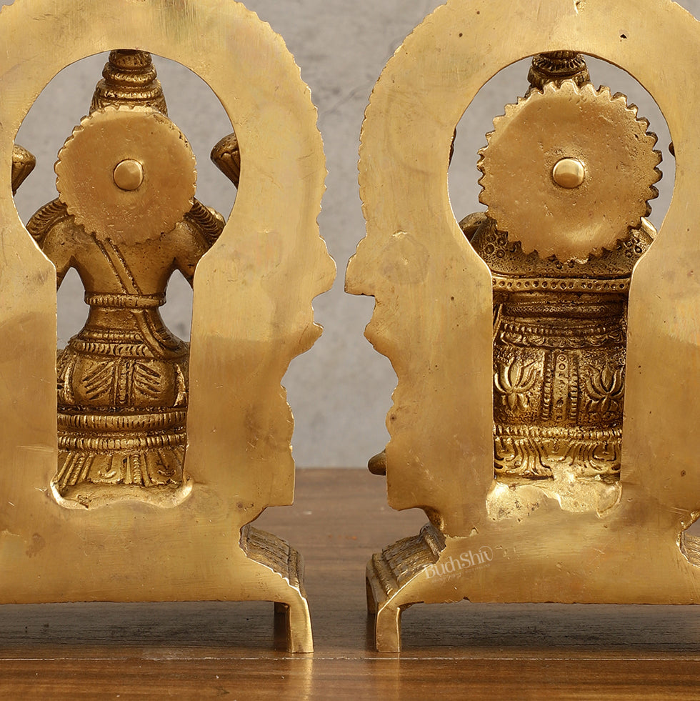 Brass Ganesha Lakshmi 7.5"