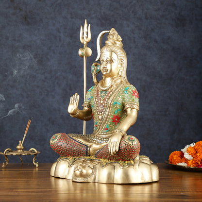 Brass Shiva Statue 20 inch Stonework