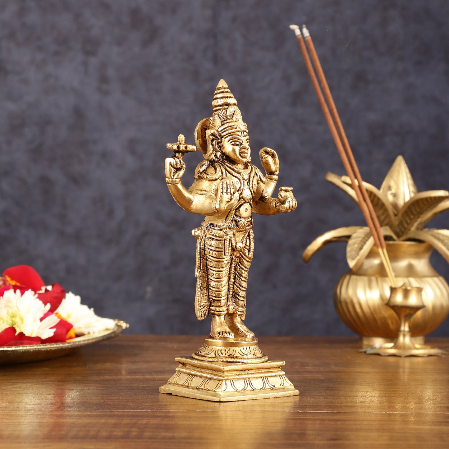 Pure Brass Superfine Dhanvantari Idol - 6.5" Height