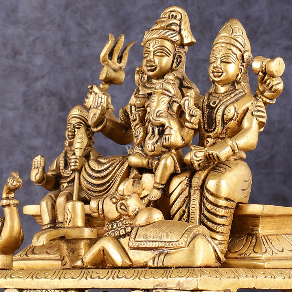 Brass Superfine Shiva Parivar Idol - 7.5"
