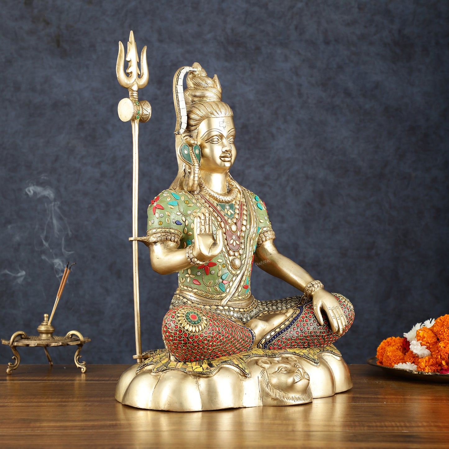 Brass Shiva Statue 20 inch Stonework