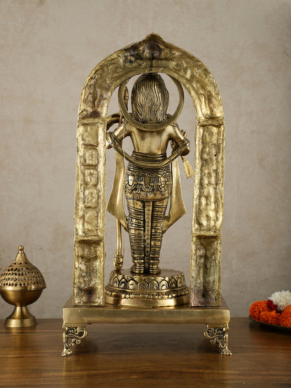 Brass Superfine Ram Lalla Statue with Arch and Enhanced Carvings 24 inch