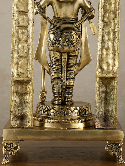 Brass Superfine Ram Lalla Statue with Arch and Enhanced Carvings 24 inch