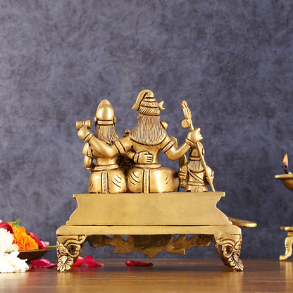 Brass Superfine Shiva Parivar Idol - 7.5"