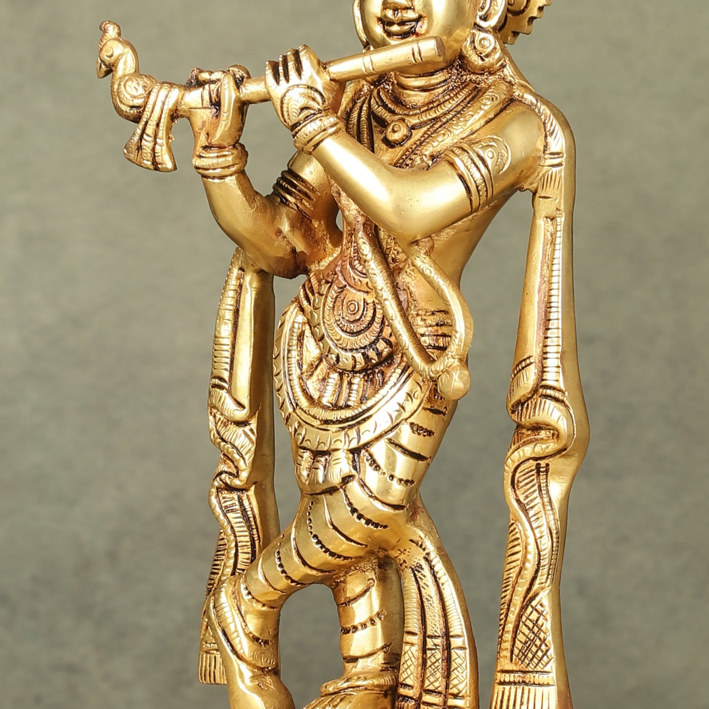 Brass Superfine Lord Krishna Idol - 12 Inch Statue