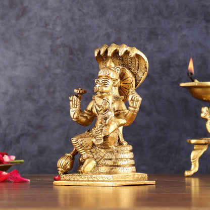 Brass Narsimha Lakshmi Idol 5.5 Inch