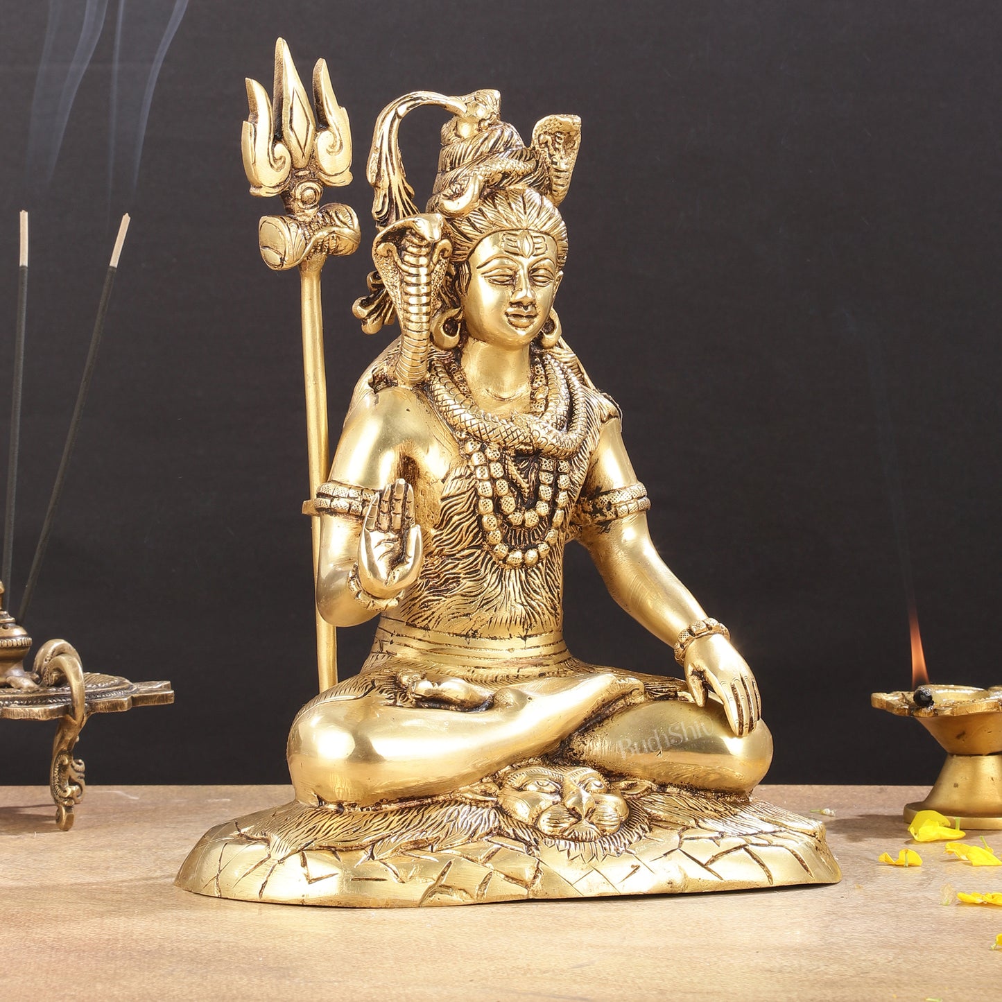 Brass Lord Shiva Statue aashirwad Mudra | Height 10"