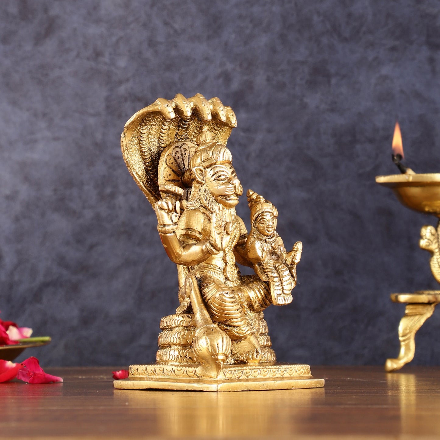 Brass Narsimha Lakshmi Idol 5.5 Inch