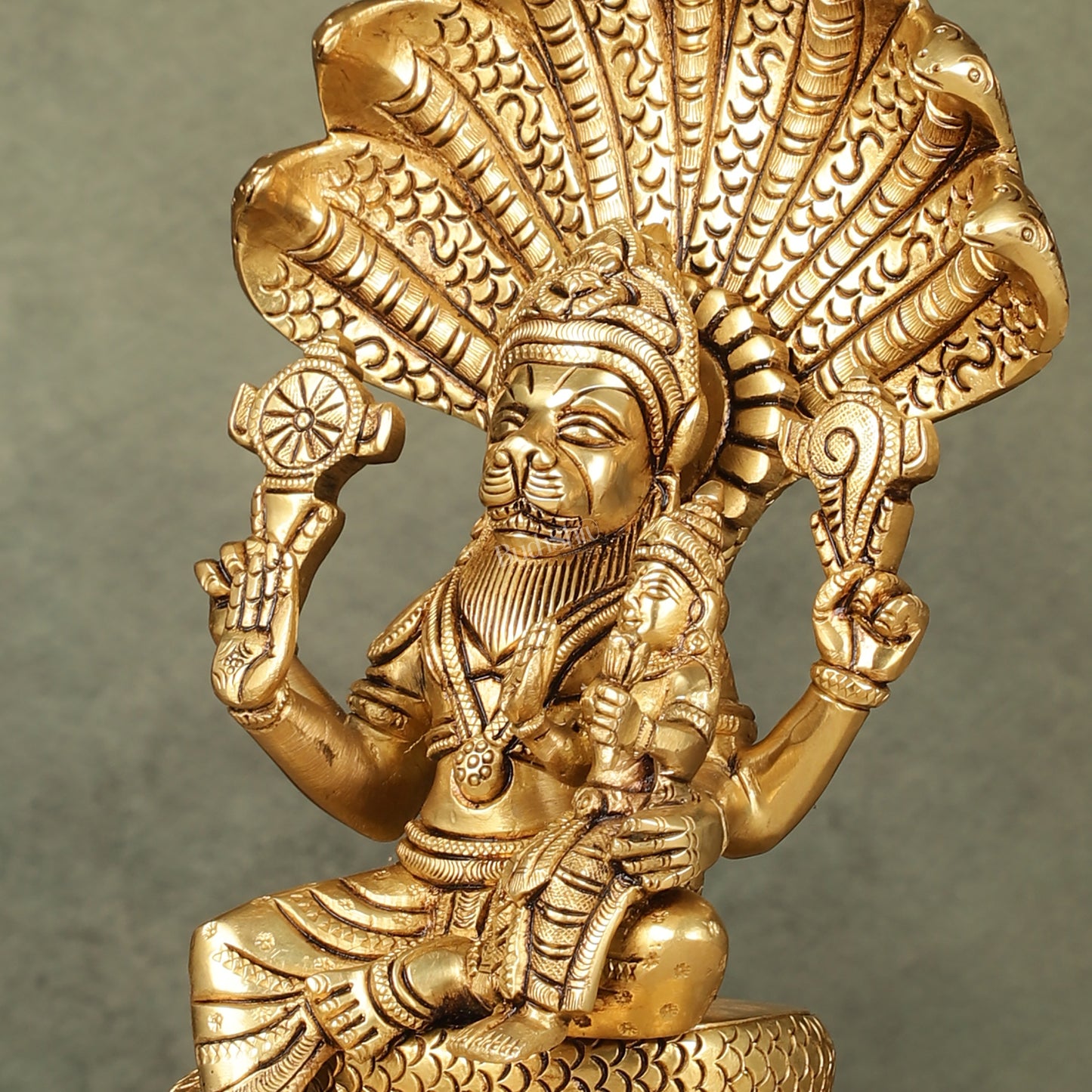 Brass Narasimha Lakshmi idol 10 inch