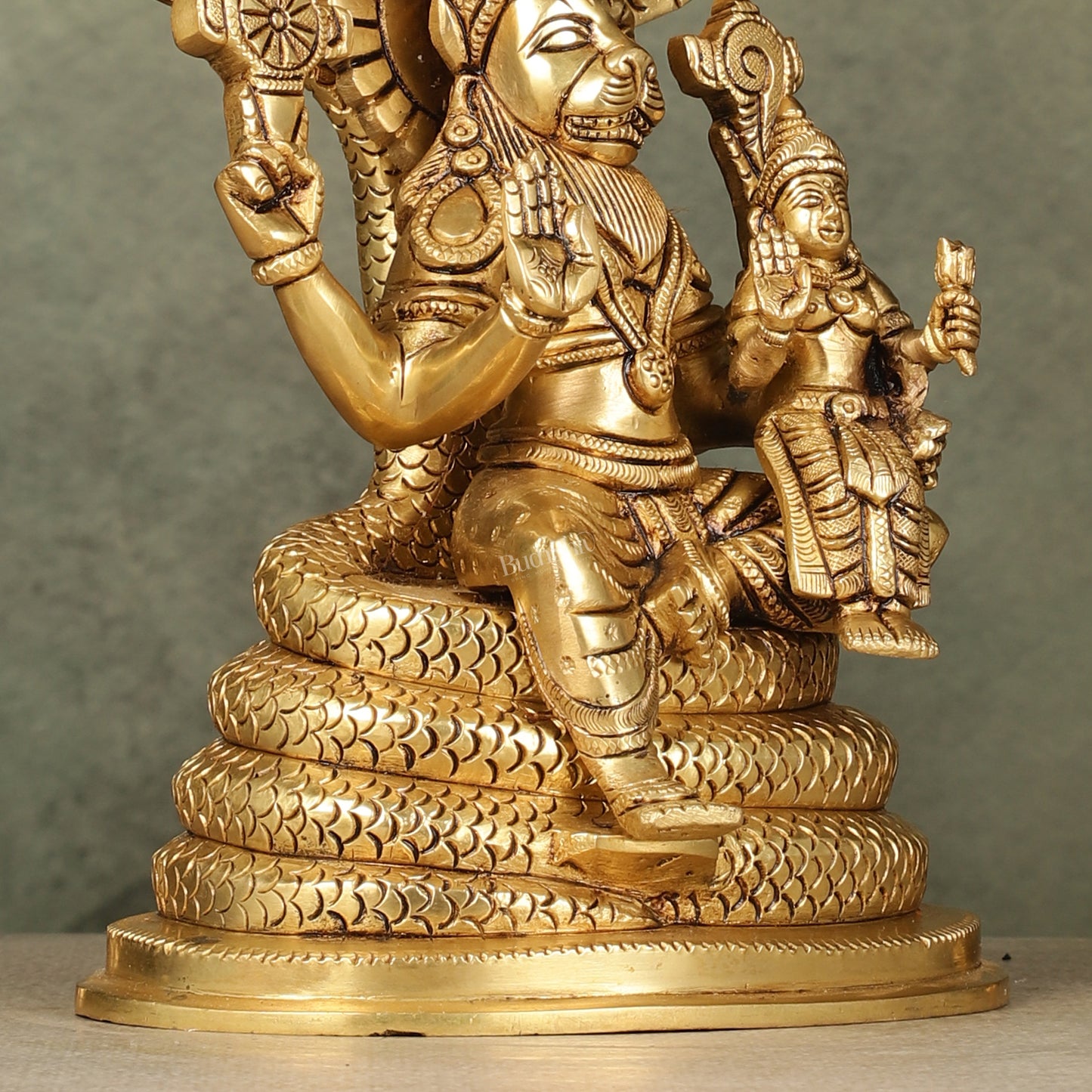 Brass Narasimha Lakshmi idol 10 inch