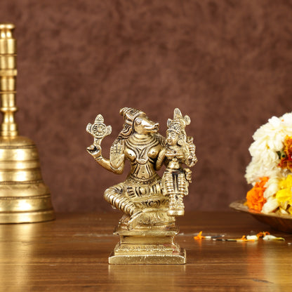 Exquisite Brass Varaha Lakshmi Idol | Height: 4 inch