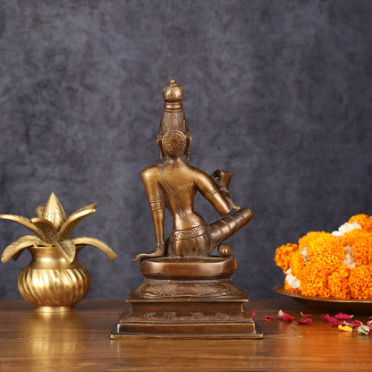 Elegant Pure Brass Seated Parvati Idol – 9 Inch Height