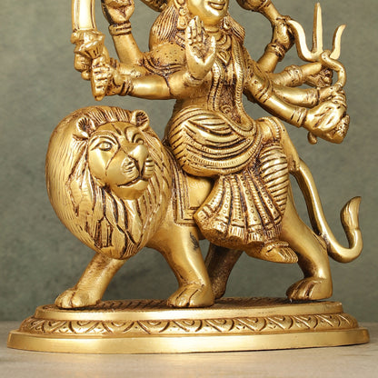 Brass Goddess Durga sherawali ma idol 9.5 inch