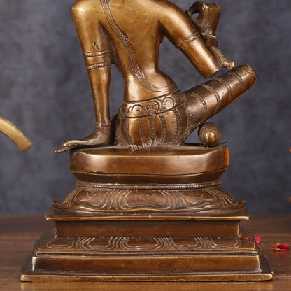 Elegant Pure Brass Seated Parvati Idol – 9 Inch Height