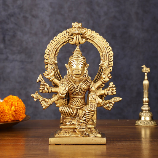 Brass Superfine Goddess Varahi Idol - 7 Inch