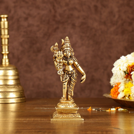 Brass Small Ardhanarishwara Shiv Shakti Idol | Height: 5 inch