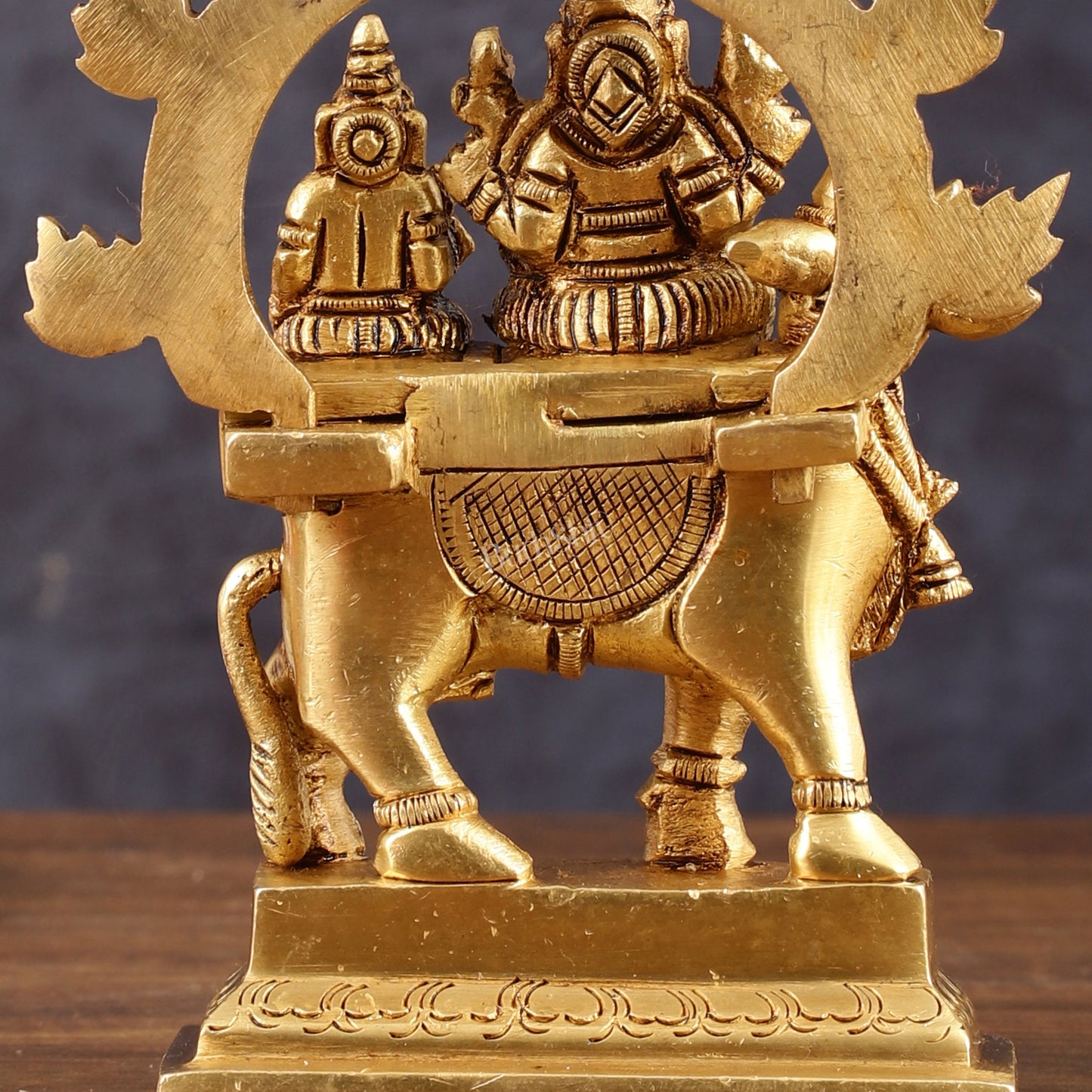 Pure Brass Shiva Parvati on Nandi Pradosha Nayagar Idol - 5.5" Height